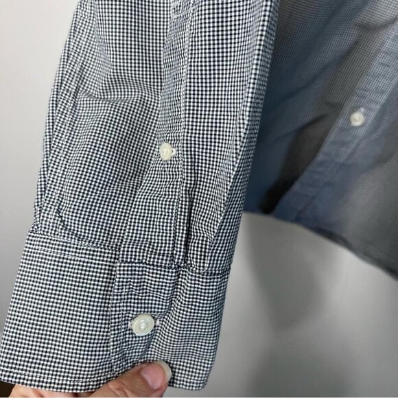 J Crew Mens Size Small Cotton Button Down Shirt Blue Gingham Dress Slim Preppy - Picture 4 of 10